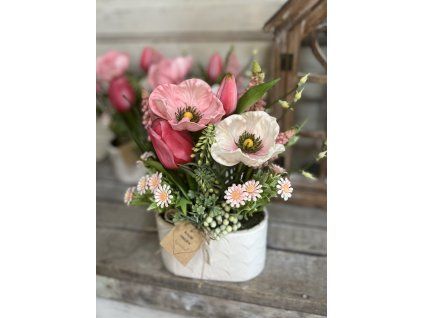 Ovális kaspó rózsaszín