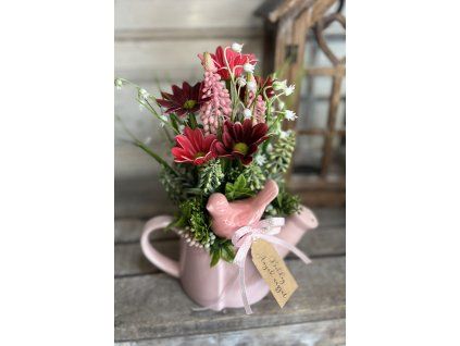 Kerámia kanna madárral