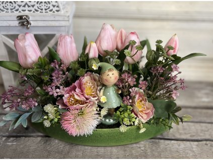 Zöld lapos kerámia tál 2