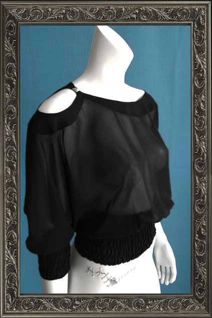 Černá šifonová halenka vel. S