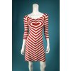 Červenobílé pruhované šaty se srdcem vel. S
