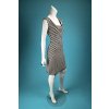 Pruhované černobílé šaty s hranatým výstřihem vel. S