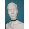 Černý krajkový choker s květy