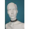 Černý krajkový choker se stříbrnými peckami
