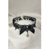 Černý krajkový choker s mašličkou a pavučinou