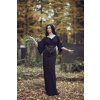 Dlouhé černé šaty Morticia s řetízky a rozparkem  Pokročilé