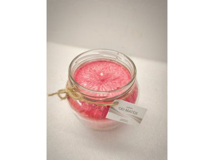 SVÍČKA - ČERVENÁ/RŮŽE - PALMOVÝ VOSK