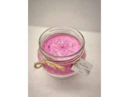 SVÍČKA - RŮŽOVÁ/ŠEŘÍK - PALMOVÝ VOSK