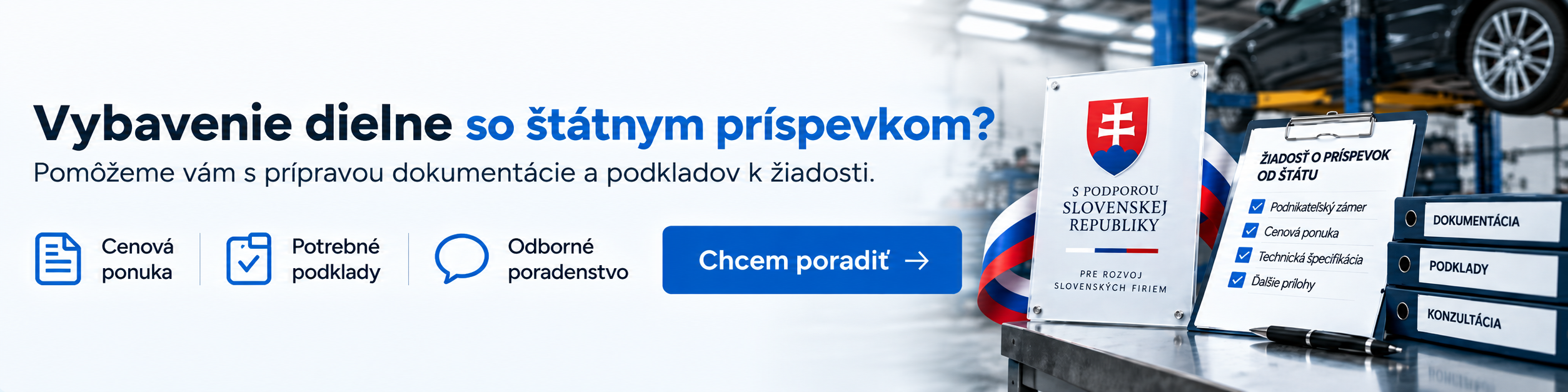 Príspevok na vybavenie dielne, prevádzky alebo firmy