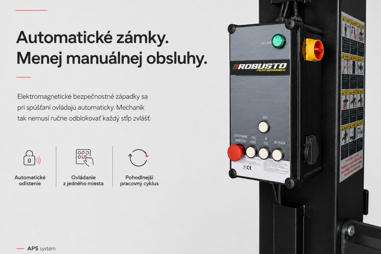 APS systém a ovládací panel automatických zámkov ROBUSTO SP4.0T