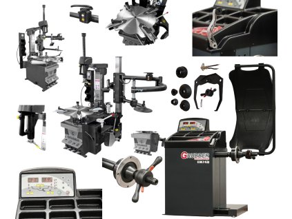 Automatická prezúvačka  Grubber GR922 s pomocným ramenom RunFlat + Automatická vyvažovačka Grubber EM740 ULTRA LASER
