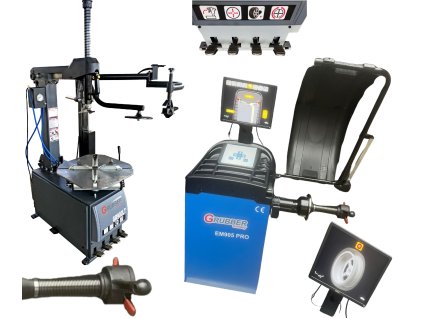 Automatická vyvažovačka EM905 PRO s 3D laserom + Automatická prezúvačka GR900LTN s ramenom RunFlat 230V