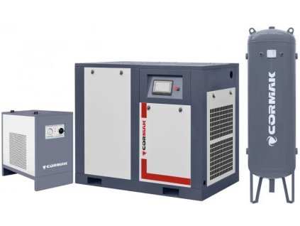 Zostava Kompresor THEOR 50 s invertorom - 37 kW - 7000 l/min. + Sušička IZBERG N50S + Vertikálna fľaša 500 l