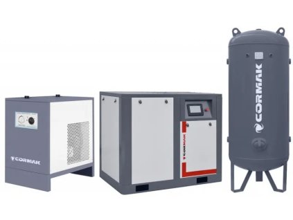 Zostava kompresor THEOR 30 s invertorom - 22 kW - 3200 l/min. + Sušička IZBERG N30S + Vertikálna fľaša 1000 l