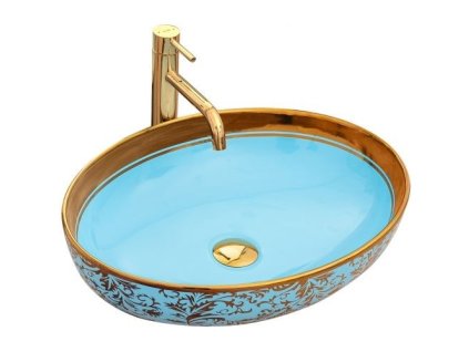 UMÝVADLÁ MARGOT MODRÁ/ZLATÁ – NA PULTOVÚ DOSKU