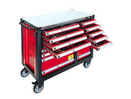 Profesionálny  dielenský vozík s náradím 447 ks - 16 zásuviek