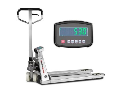 Paletový vozík z nehrdzavejúcej ocele s elektronickou váhou SP2000-304