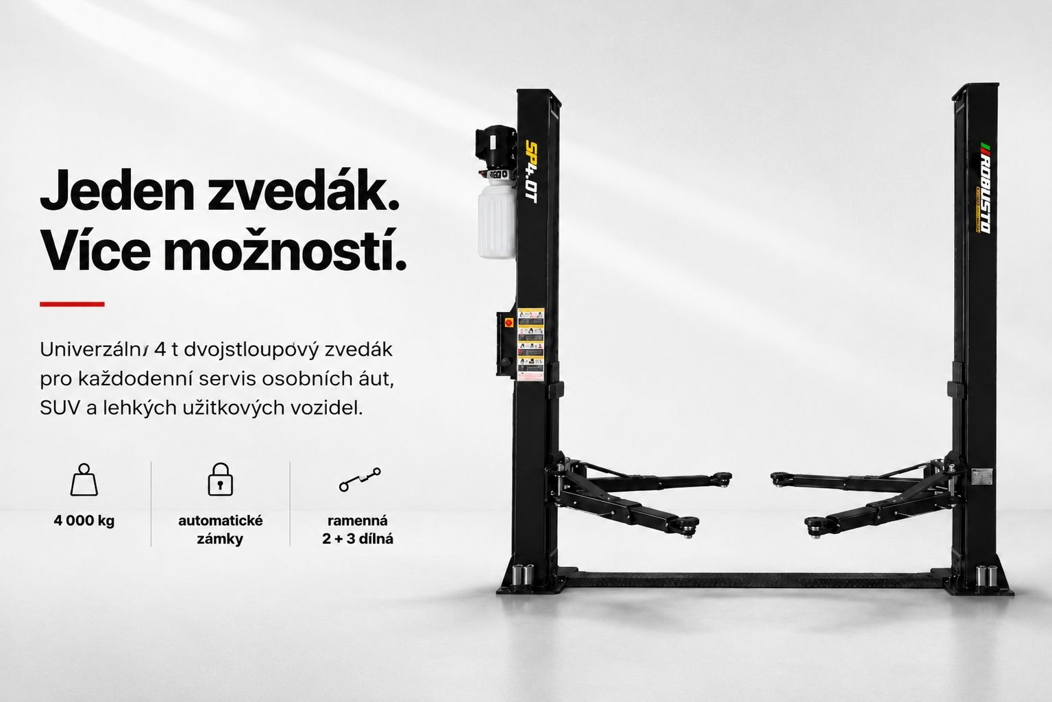 Dvousloupový zvedák ROBUSTO SP4.0T 400 V s nosností 4000 kg