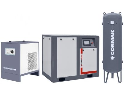Kompresor THEOR 30 s invertorem - 22 kW - 3200 l/min. + Sušička IZBERG N30S + Vertikální láhev 500 l