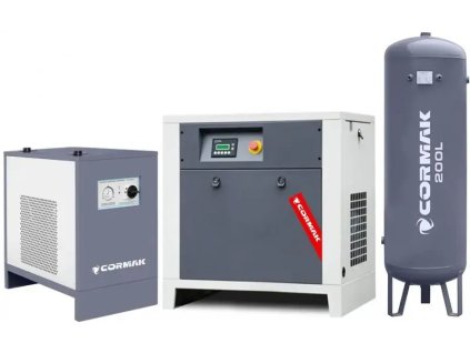 Sestava kompresoru LUFT 700 - 5,5 kW - 650 l/min. + Sušička IZBERG N10S + Vertikální láhev 200 l