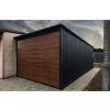 Plechová garáž 3x6 m ořech + matná černá