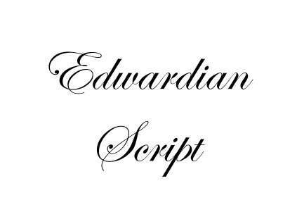 Gravírovanie font - Edwardian Script