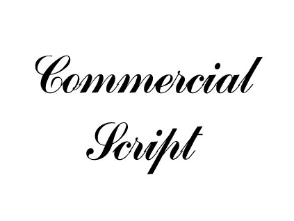 Gravírování font - Commercial Script