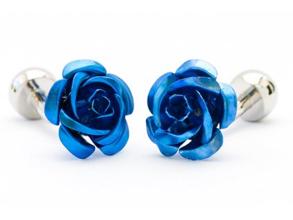 Manžetové knoflíčky - Modrá růže