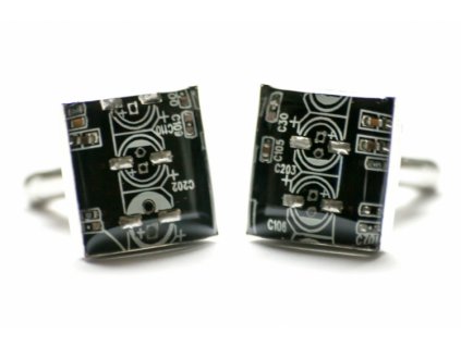 Manžetové knoflíčky - IT černé hranaté