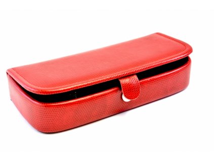 Kožený dámsky box na manžetové gombíky - Šperkovnica (Červený)