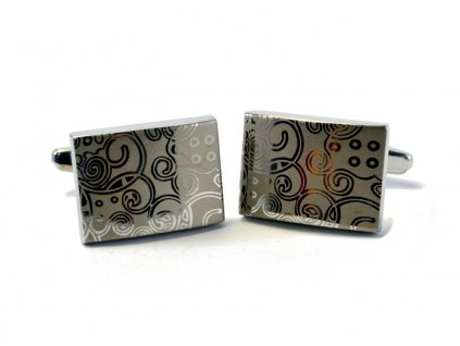 Manžetové knoflíčky - Stříbrný ornament