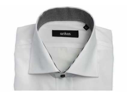 Bielo-čierna košeľa na manžetové gombíky Veľkosť 40