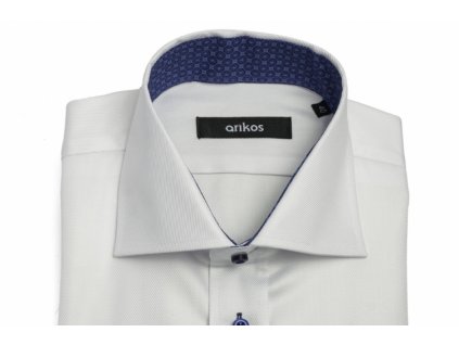 Bílo-modrá pánská košile na manžetové knoflíčky Velikost 41