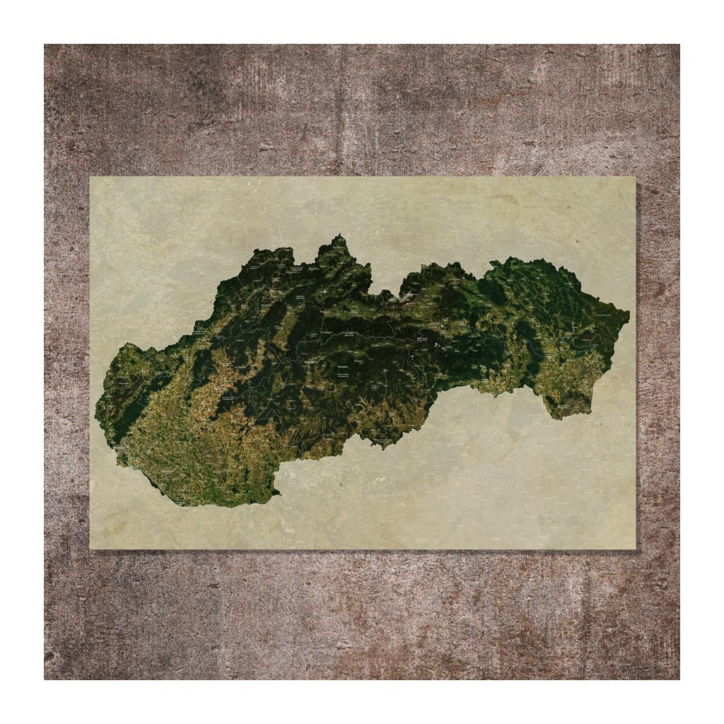 vintage mapa slovenska na stenu bezramova magneticka 01