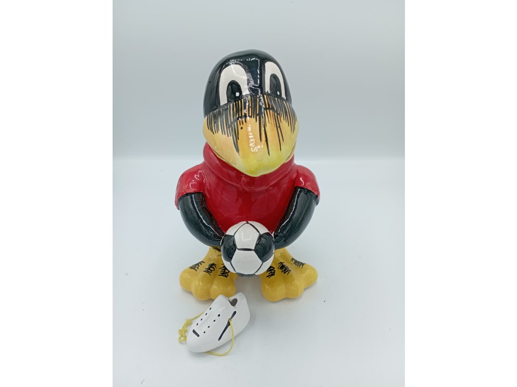 Vrána, fotbalista, červená, 26cm