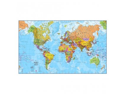 Svět politická mapa 100x60cm bez vlajek