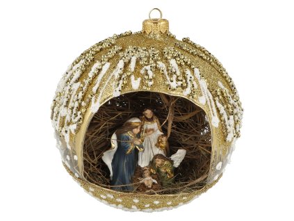 Ozdoba sklo v kouli, zlatá