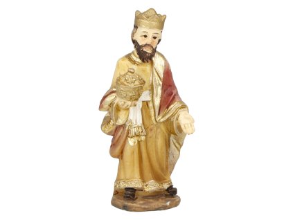 Vousatý muž s korunou a nádobou v ruce