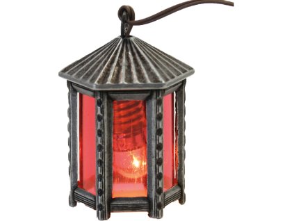 KOVOVÁ LUCERNA ČERVENÁ, ŠESTIÚHELNÍKOVÁ