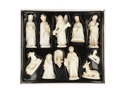 Figurky svaté rodiny, tří králů a zířat - bílé, jiná verze