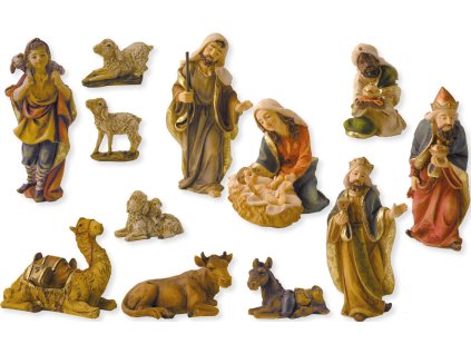 Střední figurky - tři králové, svatá rodina, velbloudi