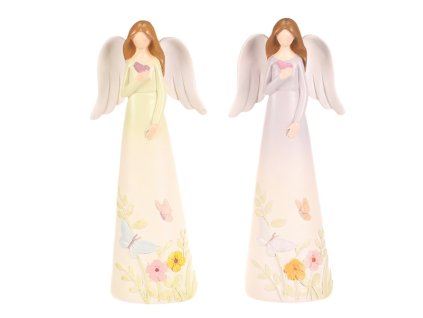 Anděl květinový polyresin, MIX druhů, cena za 1 ks