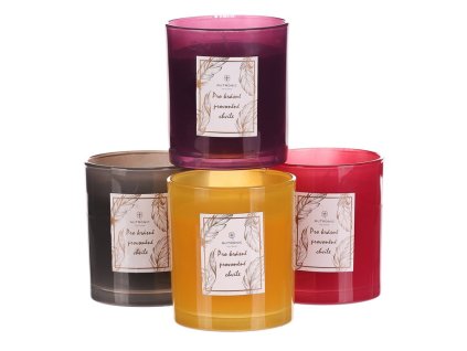 Svíčka aromatická ve skle, M, mixbarev a vůní, parafín, cena za 1 ks