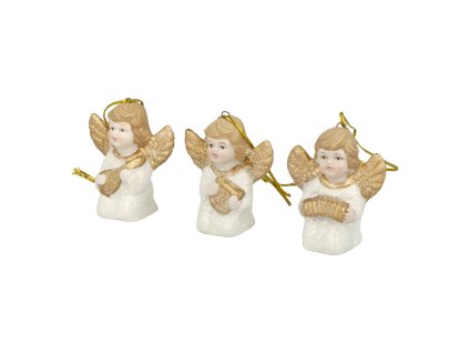 Figurka 3 andílci, stříbrný, sada, cena za ks