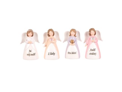 Anděl s nápisem polyresin, MIX druhů, cena za 1 ks