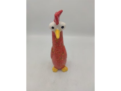 bláznivé kuře stojící 27cm žlutá kropenatá mix barev a fleků