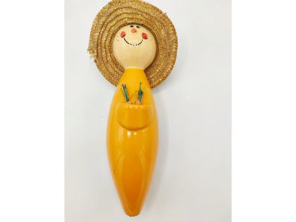 Zahradník na tyči slaměný klobouk, 30cm, červený