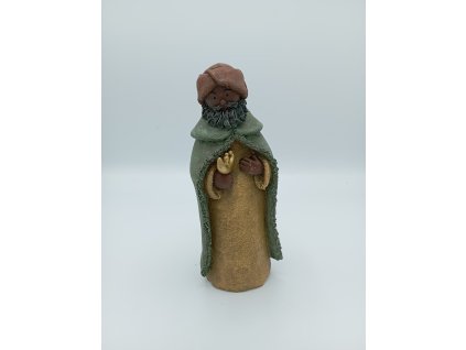 Černý muž zelený kabát