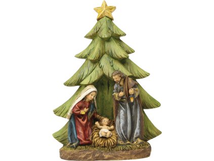 Josef, Marie, Ježíšek pod jedlemi s hvězdou