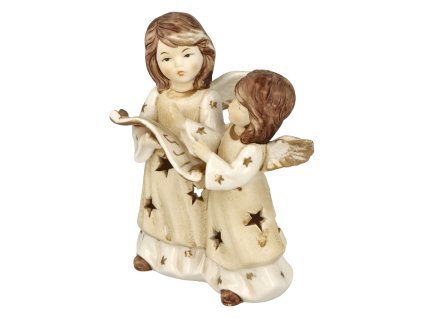 FIGURKA  2 ANDÍLCI LED SVÍČKA - 16CM